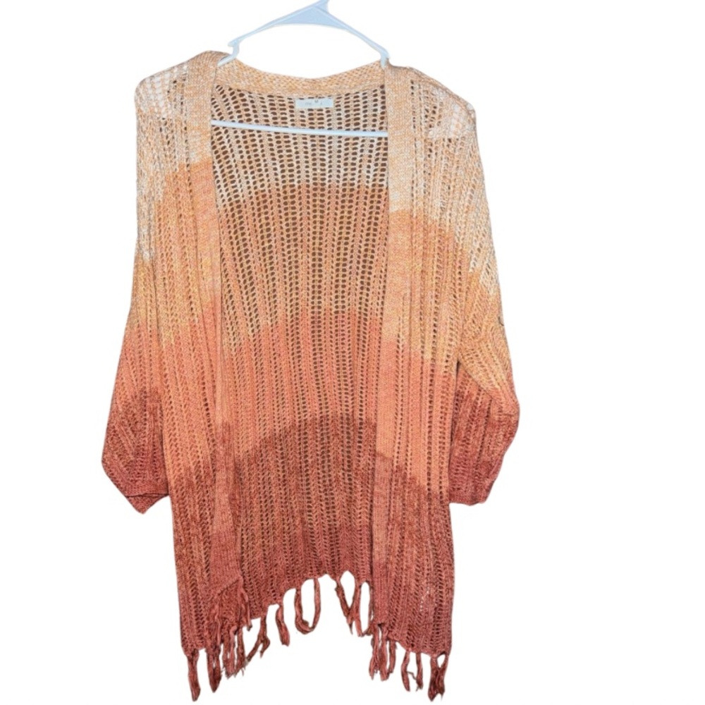 Maurice’s Sunset Ombre Fringe Cardigan - Medium